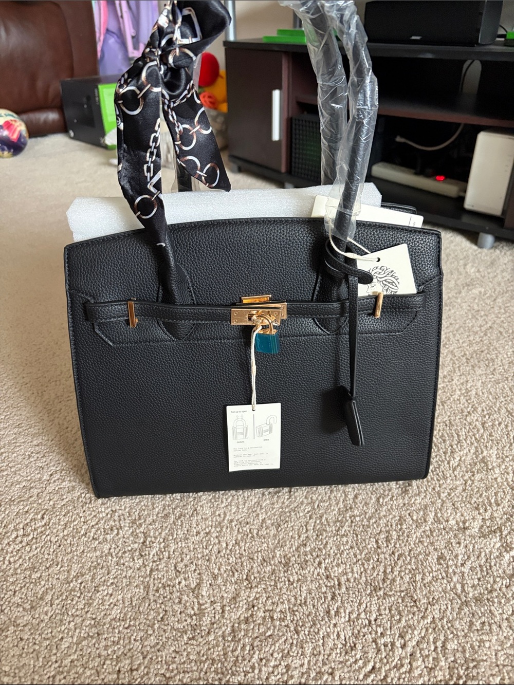 Black tote bag